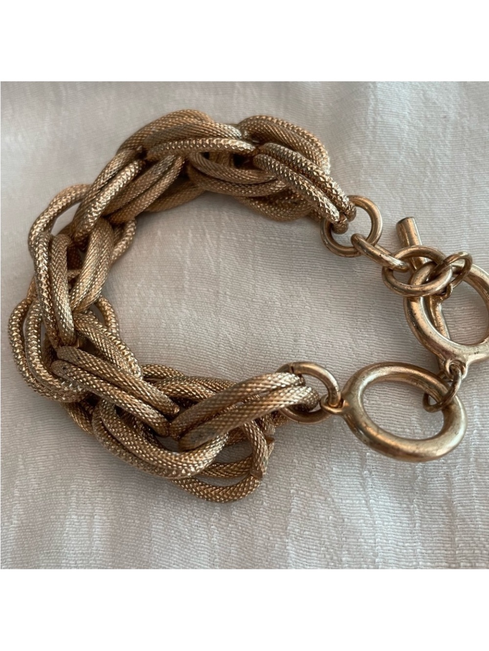 Gold Braided Rope Chain Bracelet - Women's Fashion Jewelry